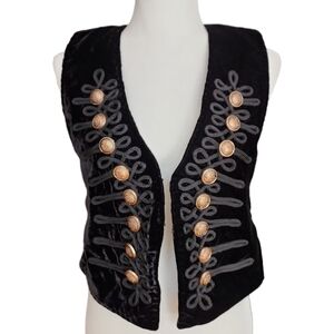 FREE PEOPLE Decorated Officer Black Vest